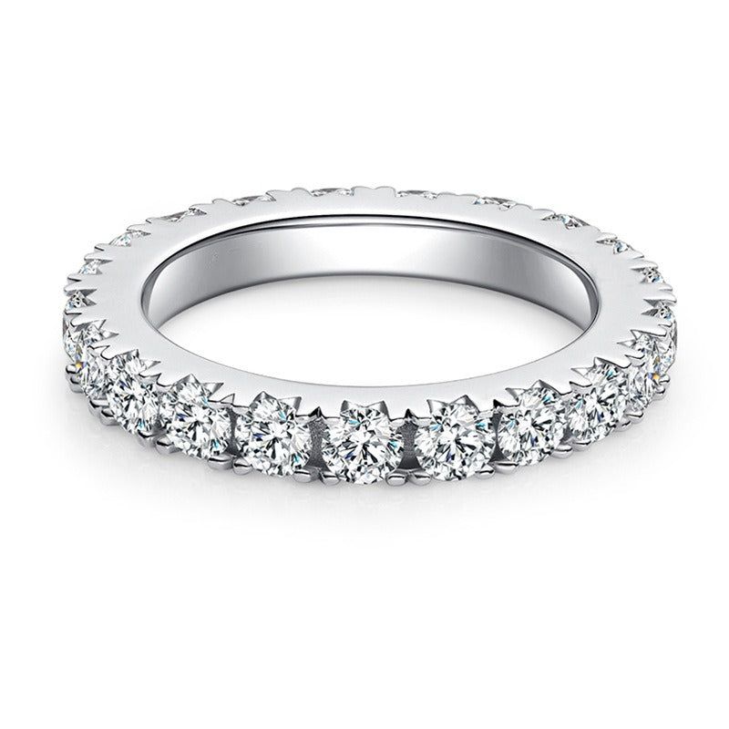 Round Cut Eternity Moissanite Ring