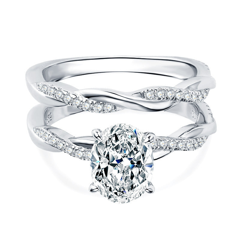 Oval Cut Moissanite Diamond Wedding Set