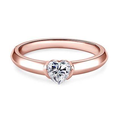 Moissanite Heart Diamond Ring