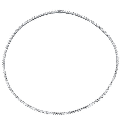 3 Prong Setting Moissanite Tennis Necklace 3 mm