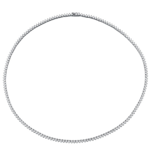 3 Prong Setting Moissanite Tennis Necklace 4 mm