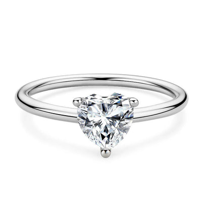 Heart Shaped Moissanite Solitaire Ring