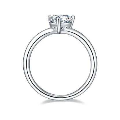 Heart Shaped Moissanite Solitaire Ring