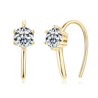 U-shaped Moissanite Diamond Earrings