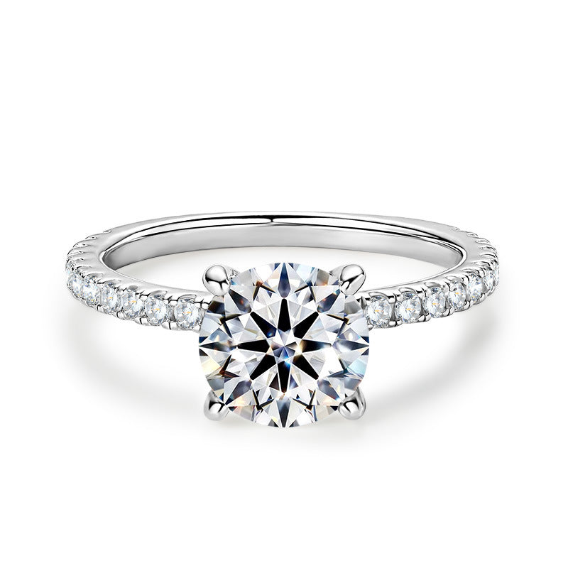 Moissanite Silver Ring 2 Carat