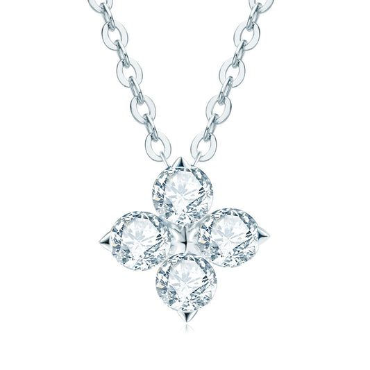 Moissanite Four Leaf Clover Necklace