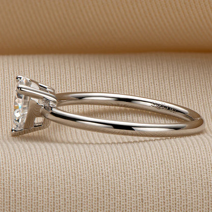 Heart Shaped Moissanite Solitaire Ring