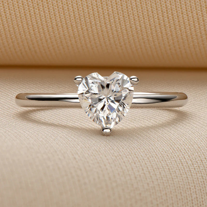 Heart Shaped Moissanite Solitaire Ring