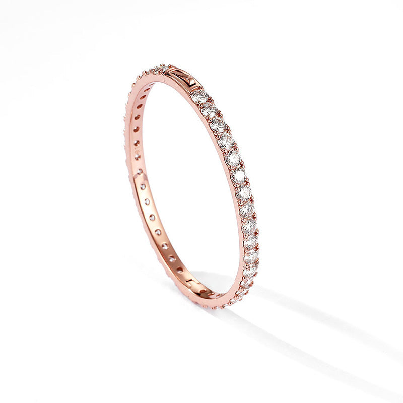 Moissanite Diamond Bangle Rose Gold