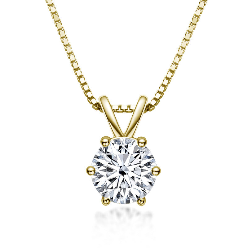 Classic Brilliant Round Moissanite Pendant Necklace