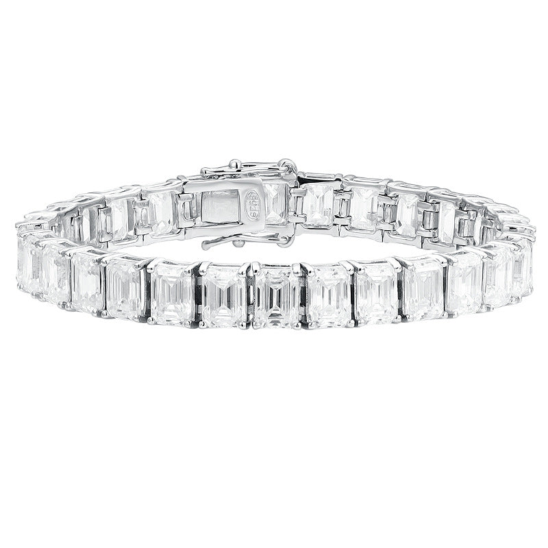 Emerald Cut Moissanite Tennis Bracelet