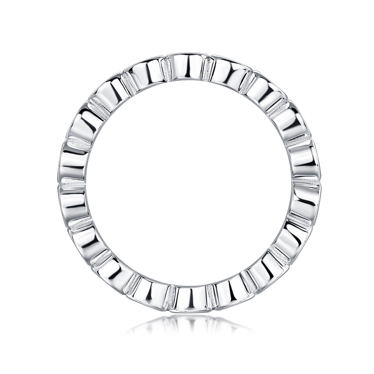 Round Brilliant Bezel Setting Moissanite Eternity Ring 