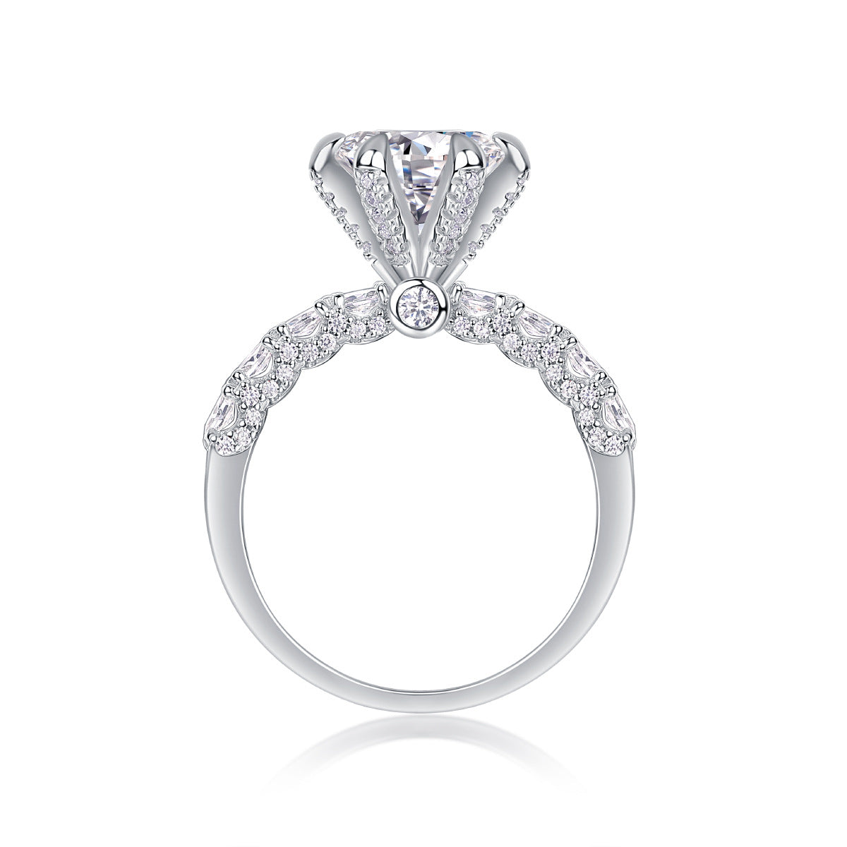 Moissanite Engagement Silver Ring