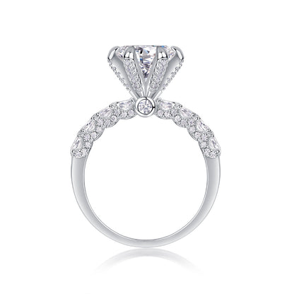 Moissanite Engagement Silver Ring