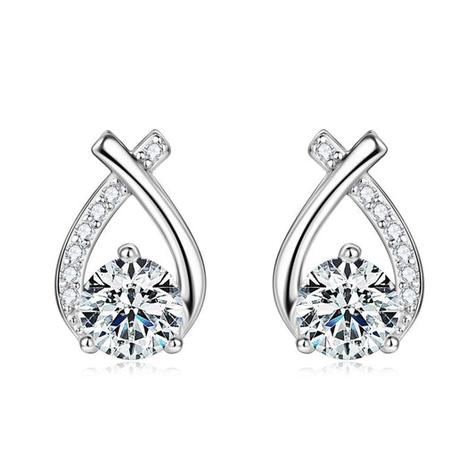 Fishtail Moissanite Diamond Earrings