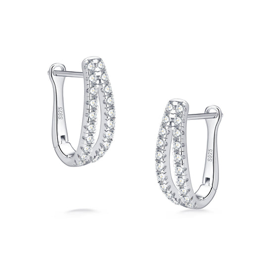 925 Silver Moissanite Diamond Earrings