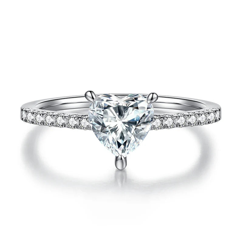 Classic Heart Shaped Moissanite Ring