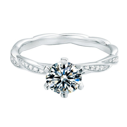 Engagement Wedding Moissanite Silver Ring