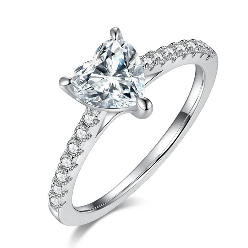 Classic Heart Shaped Moissanite Ring