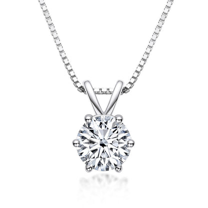 Classic Brilliant Round Moissanite Pendant Necklace