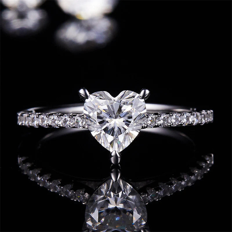 Classic Heart Shaped Moissanite Ring