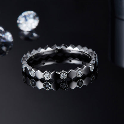 Honeycomb Moissanite Diamond Ring