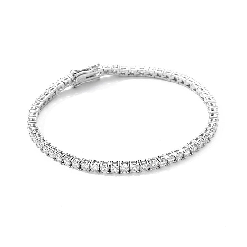 White Gold Plated Moissanite Tennis Bracelet 3mm