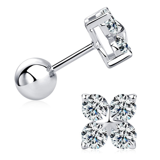 Classic Four Leaf Moissanite Clover Earrings