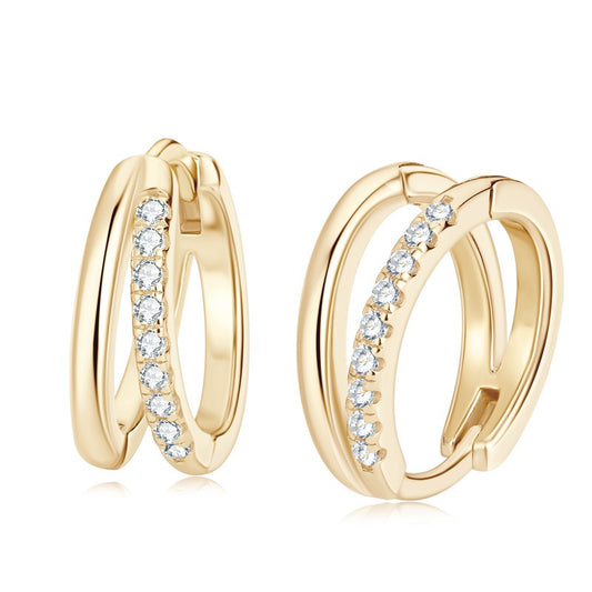 Moissanite Double Hoop Earrings