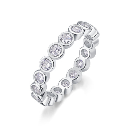 Round Brilliant Bezel Setting Moissanite Eternity Ring 