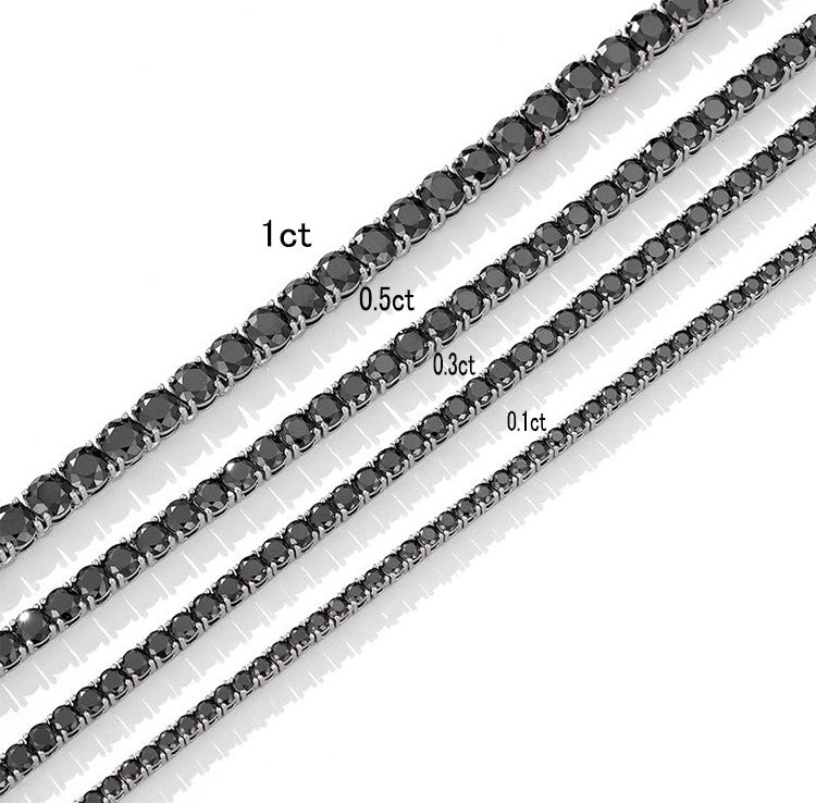 Black Moissanite Tennis Chain