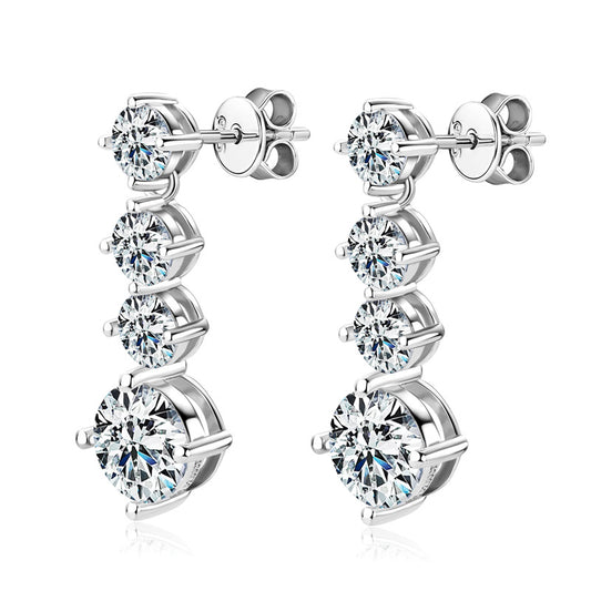 Silver Moissanite Earrings 