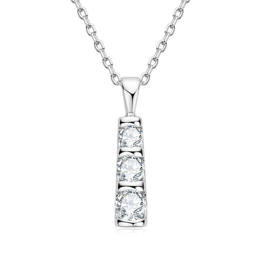 Diamond Pendant Silver Necklace