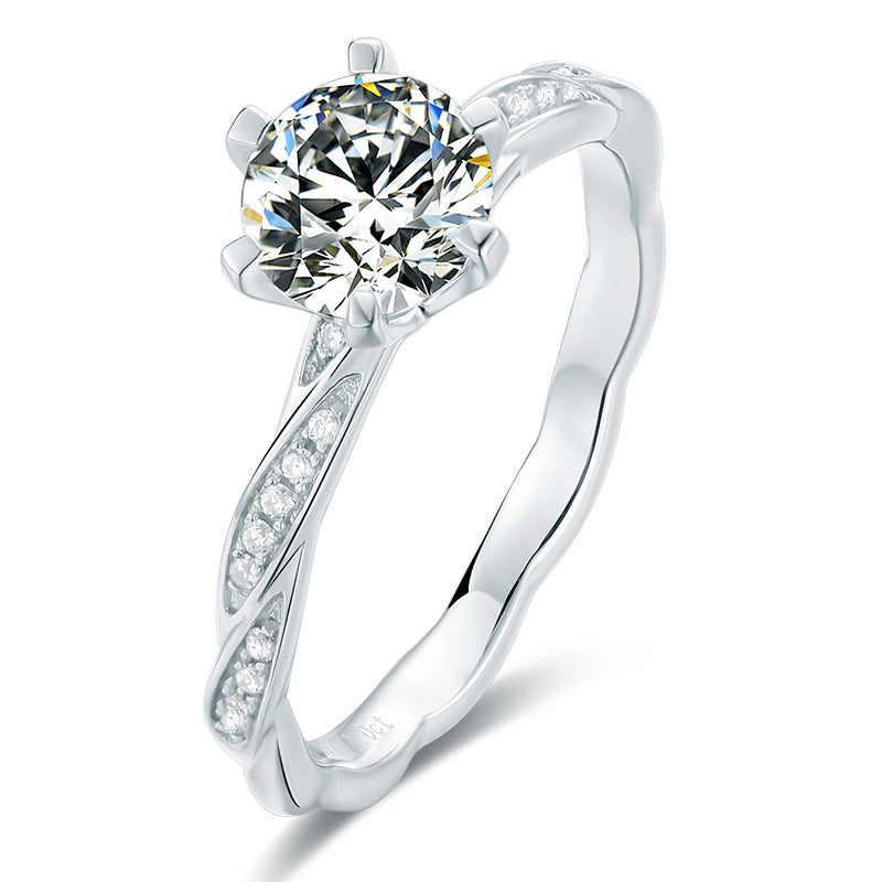 Engagement Wedding Moissanite Silver Ring