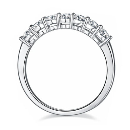 Round Cut Moissanite Diamond Half Eternity Ring