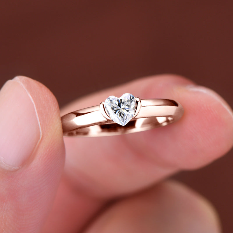 Moissanite Heart Diamond Ring