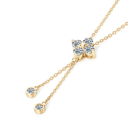 Four-Leaf Clover Moissanite Tassel Pendant