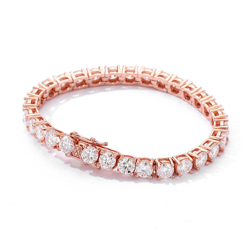 5mm Moissanite Tennis Bracelet Rose Gold Plated