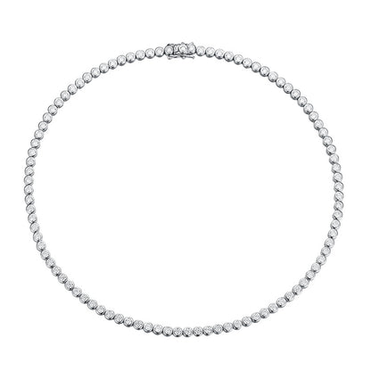 Bezel Moissanite Tennis Necklace