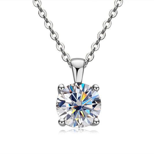 Classic Four Claw 1 Carat Moissanite Necklace