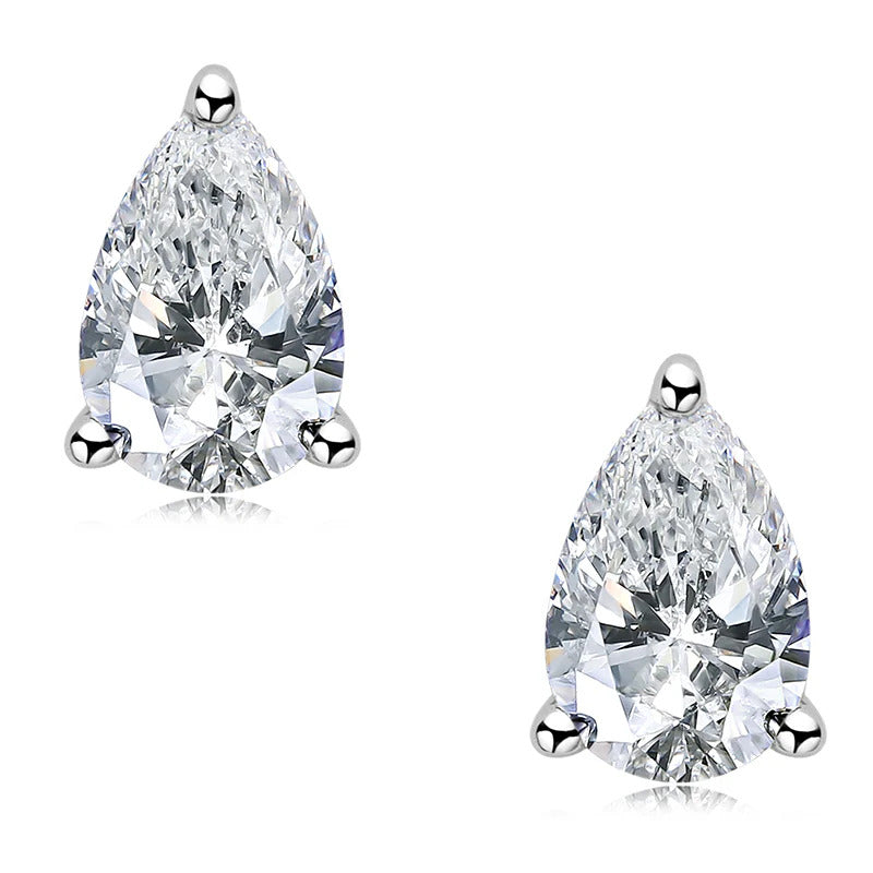 Pear Shaped Moissanite Stud Earrings