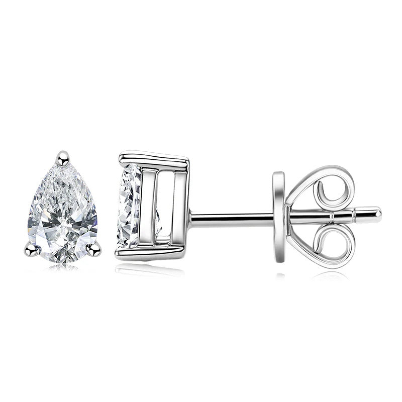 Pear Shaped Moissanite Stud Earrings