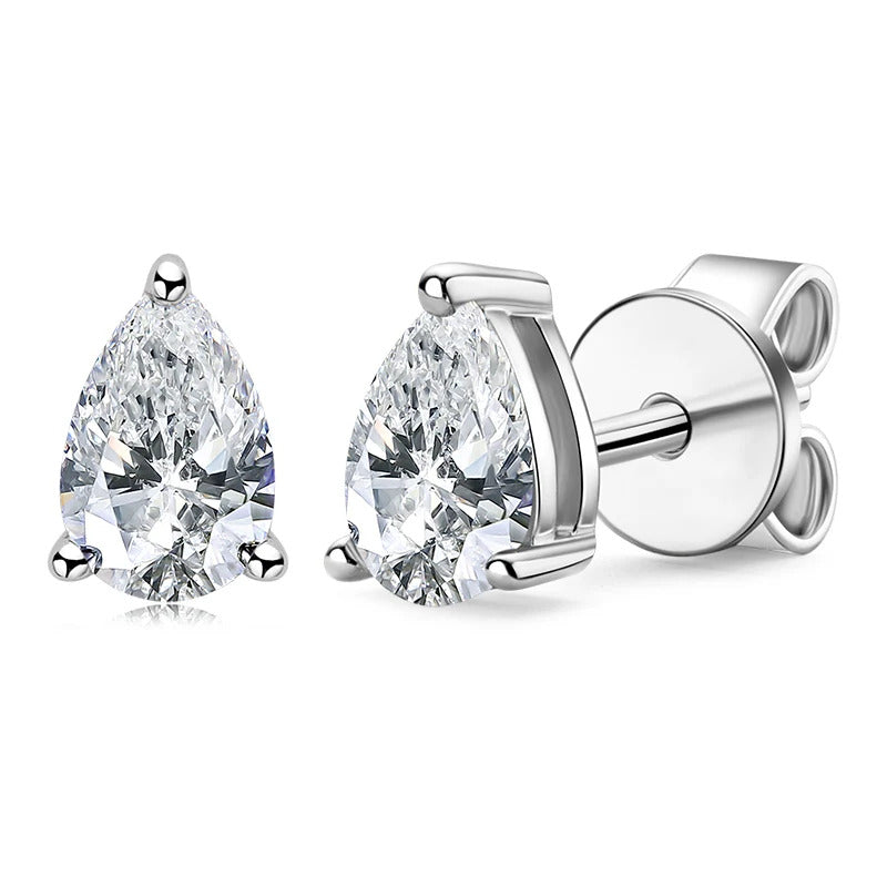 Pear Shaped Moissanite Stud Earrings