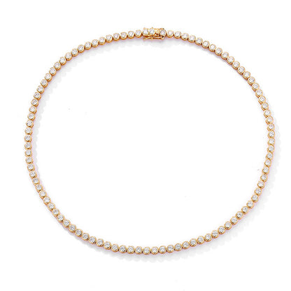 Bezel Moissanite Tennis Necklace