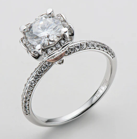 Moissanite Diamond Halo Ring