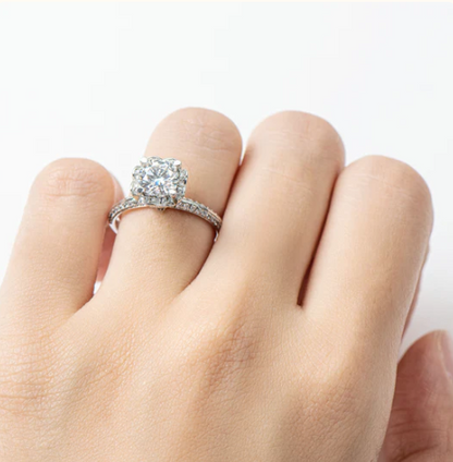 Moissanite Diamond Halo Ring