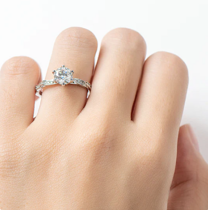 Engagement Wedding Moissanite Silver Ring