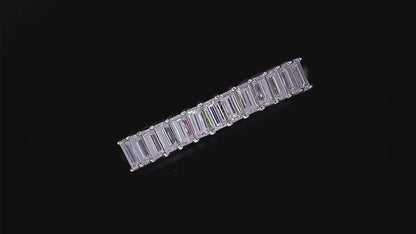 Emerald Cut Moissanite Half Eternity Ring