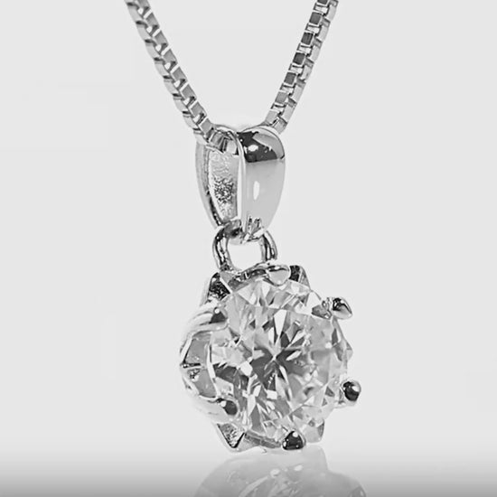 Moissanite Silver Snowflake Pendant