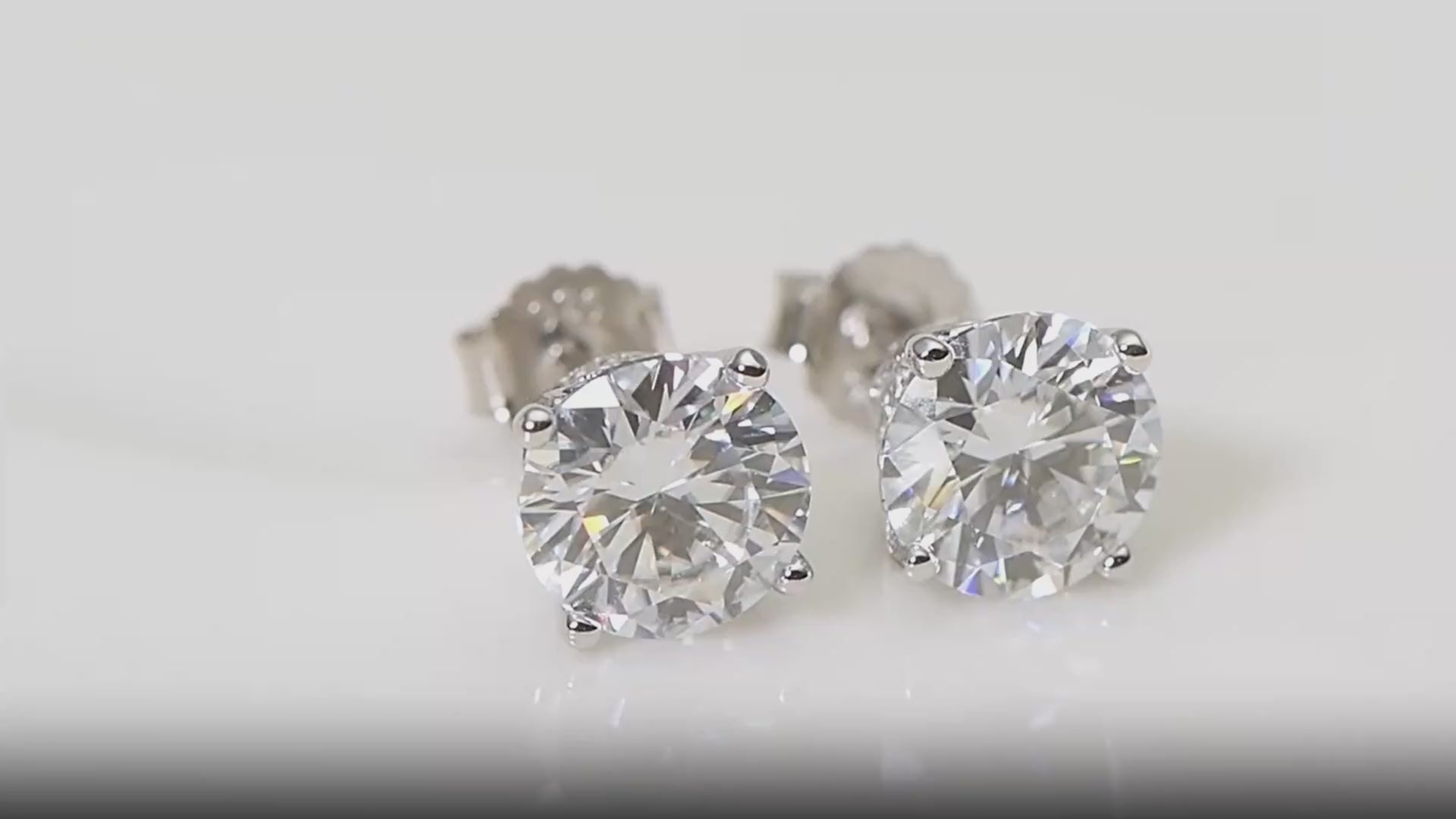 Silver Moissanite Stud Earrings 